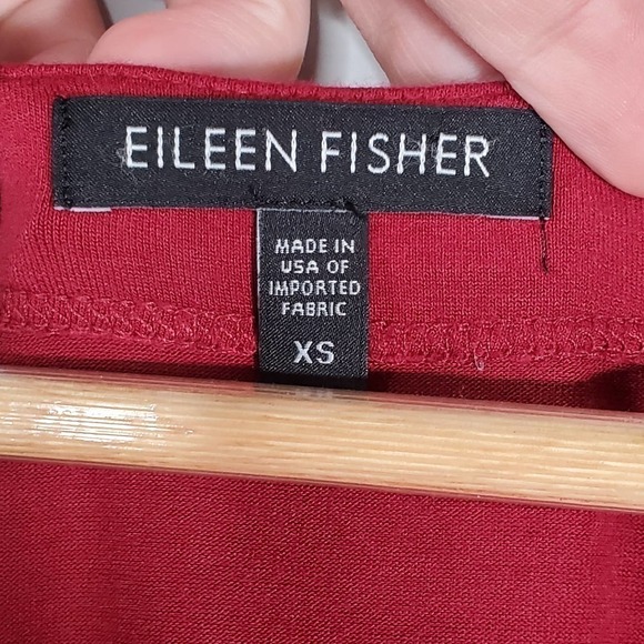 Eileen Fisher Extended Shoulder Cowl Neck Shift Dress Burgundy Size XS - Picture 6 of 9